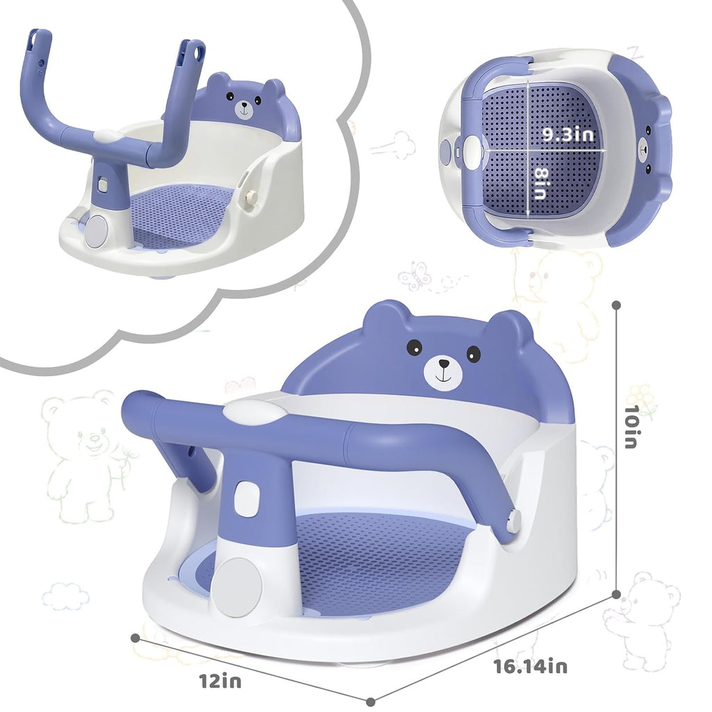 Bath Seat for Babies 6 Months & up Non-Slip Toddler Bath Seats for Sitting Up Infant Bathtub Chair with Suction Cups