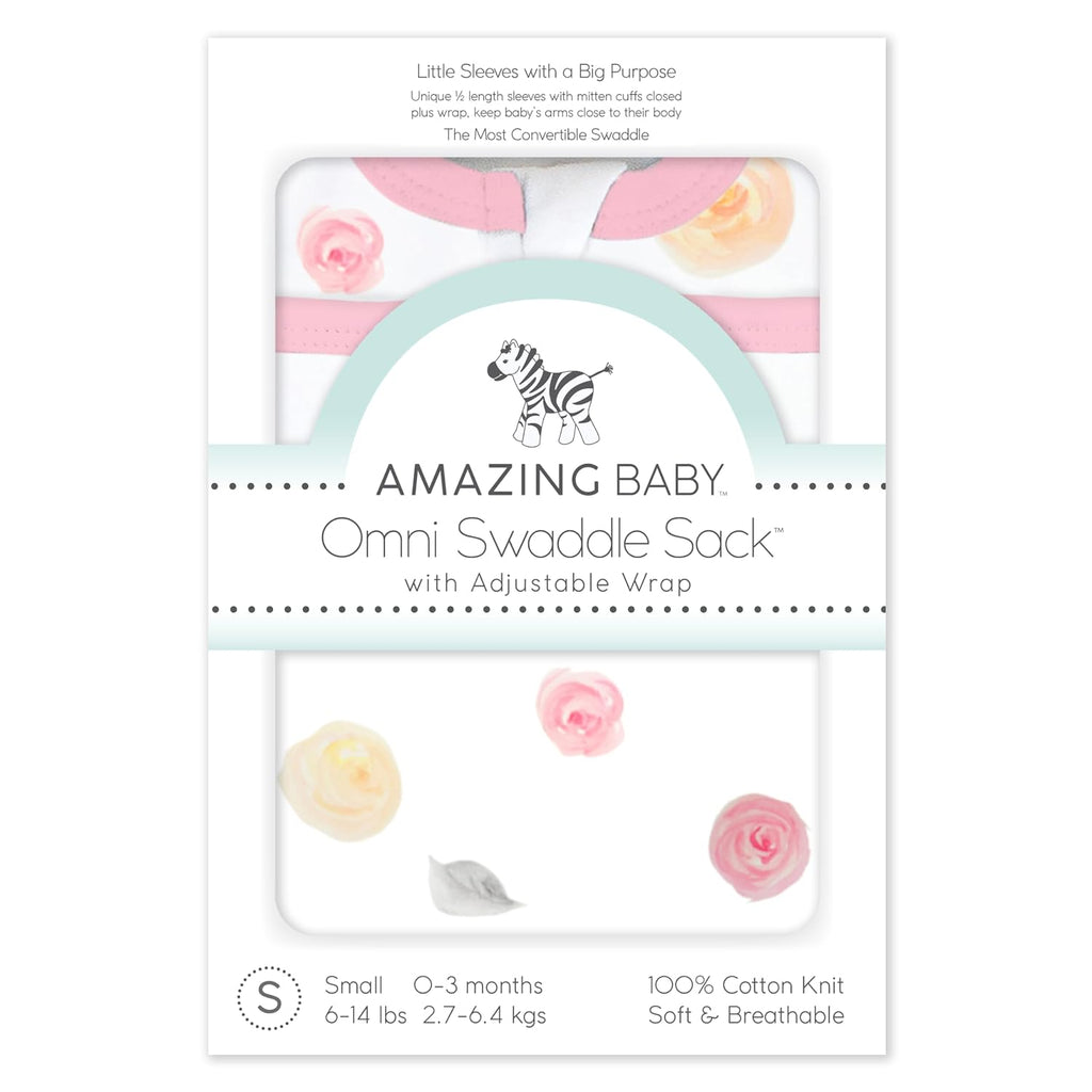 Way Omni Swaddle Sack, Watercolor Little Roses, 6-14 lbs