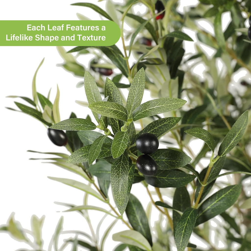 Olive Trees Artificial Indoor 7ft with Thick Trunk, Sturdy Base