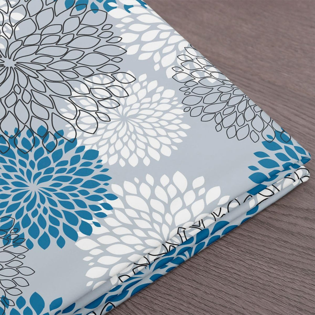 Blue Floral Decorative Fabric by The Yard, Botanic Blossom Soft Polyester No Stretch Fabric, Spring Flowers Pattern DIY