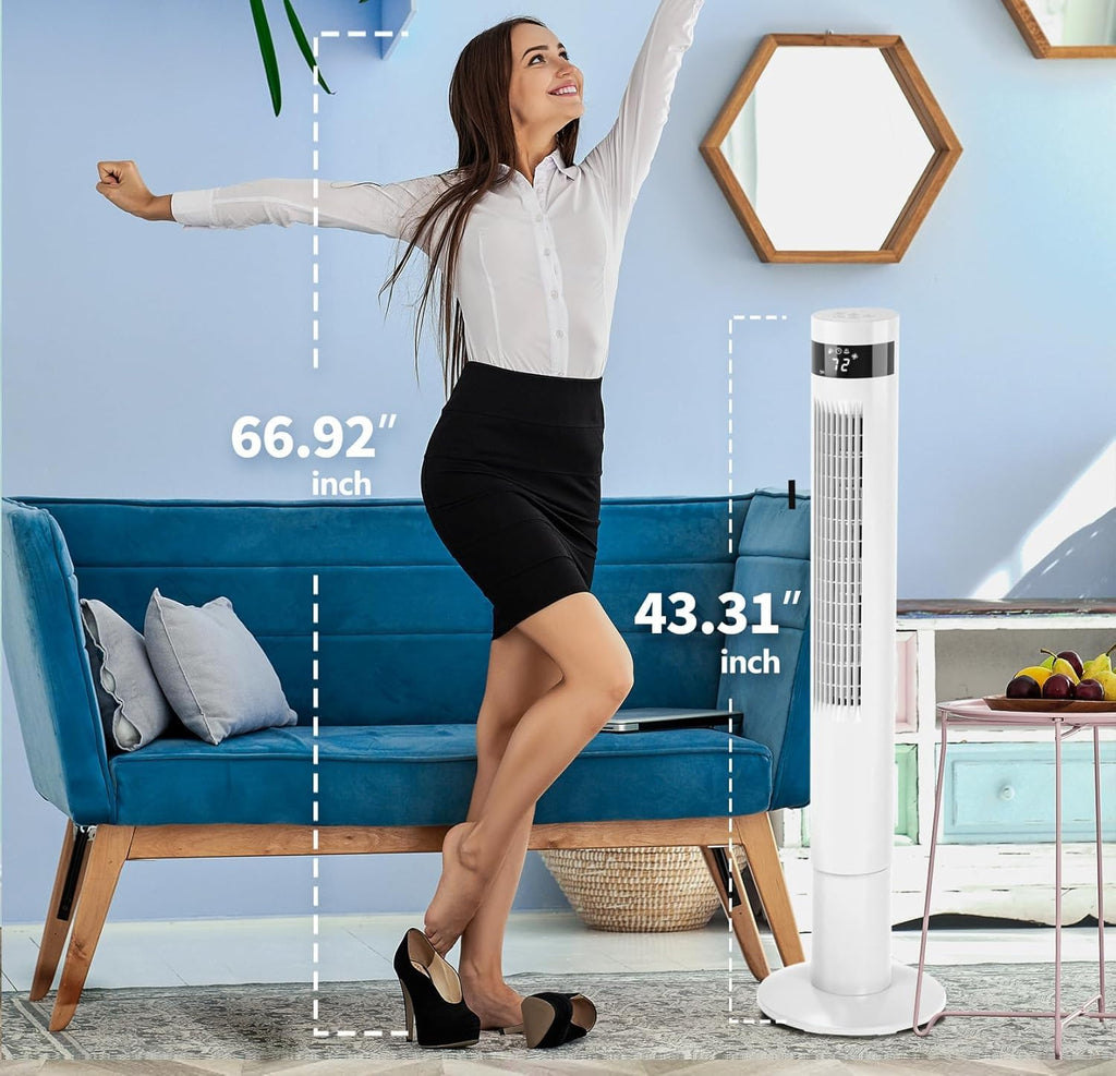 41inch Portable Tower Fan White