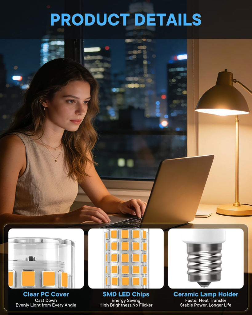 E17 LED Bulb 3 Pack Microwave Oven Appliance Light Bulb T7 E17 Intermediate Base for Over Cooker Lamp,Range Hood,7W