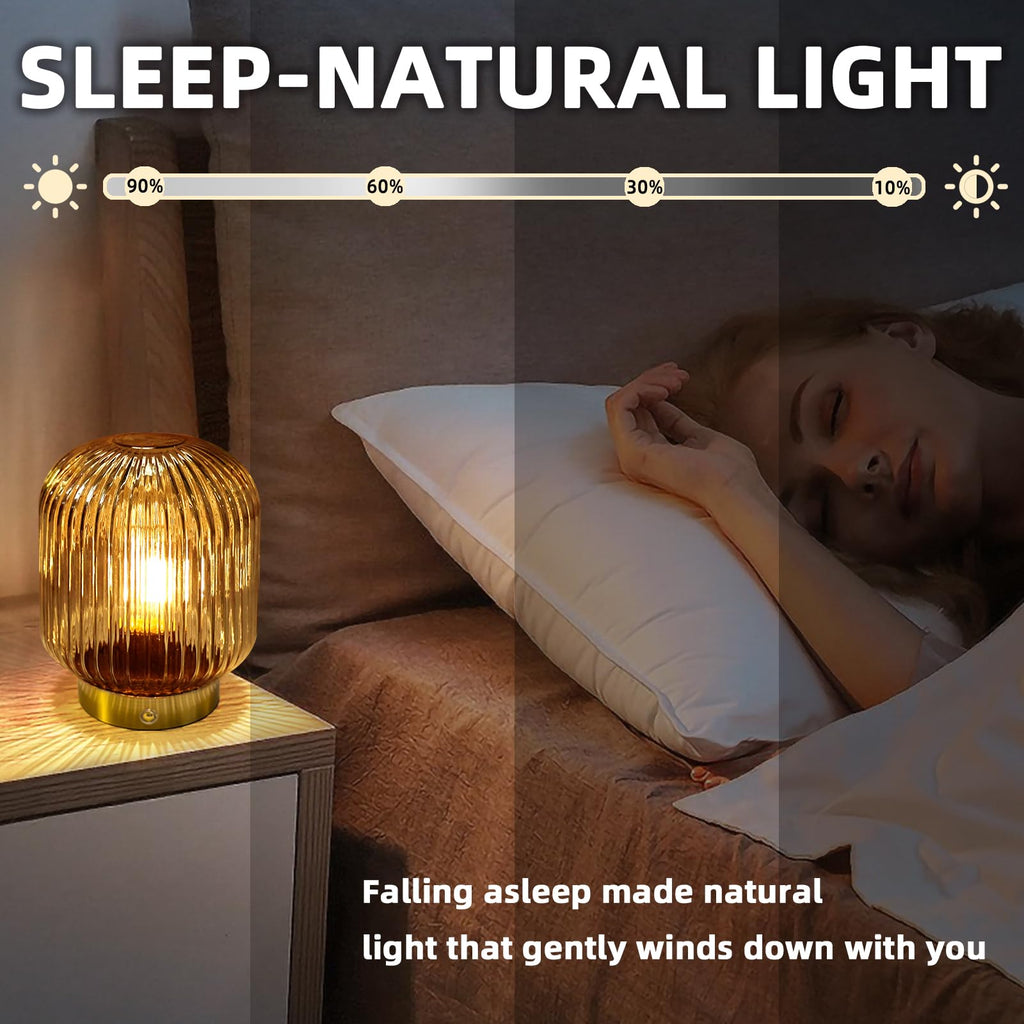 Rechargeable Table Lamp,Cordless Lamp with Memory Function,Amber