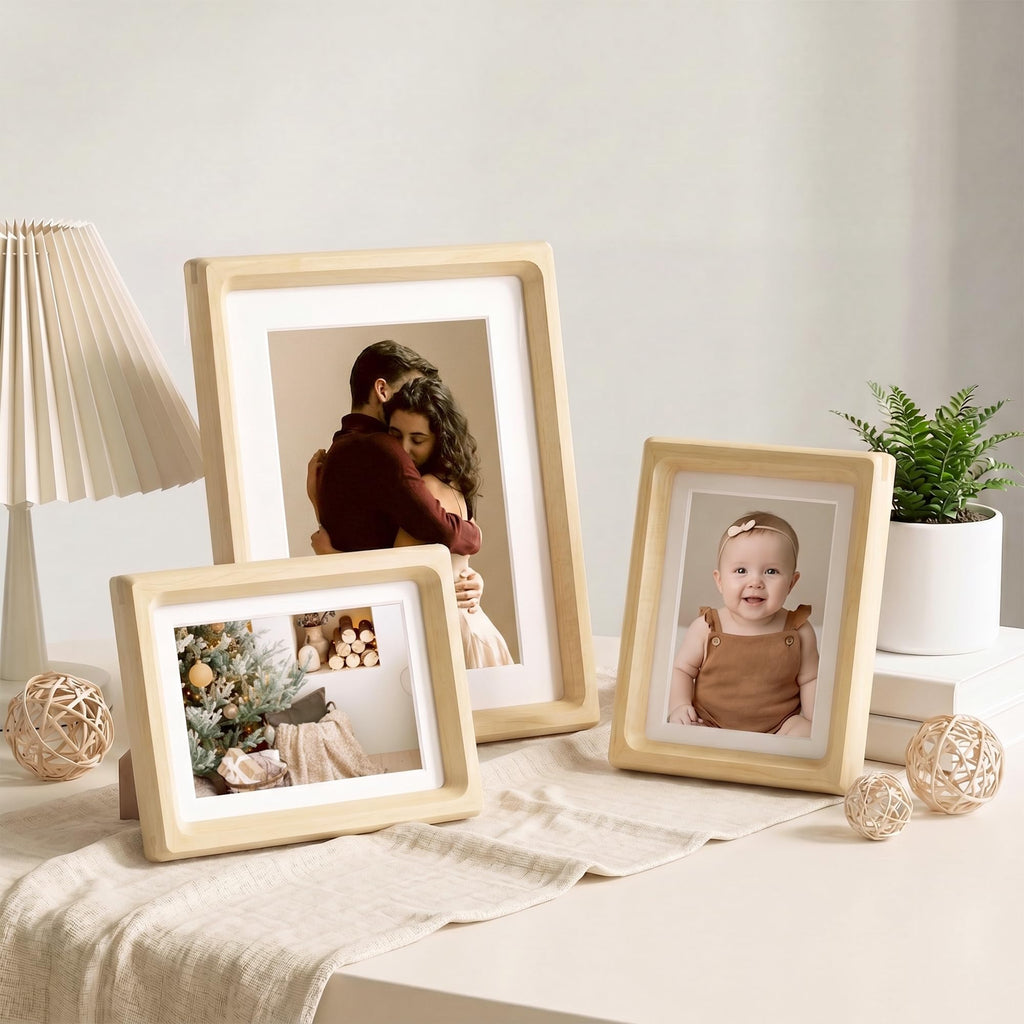 8.5 by 11 Picture Frame, USA-Sourced Maple Wood Photo Frame with HD Tempered Glass, Handcrafted Rounded Corner 8.5x11