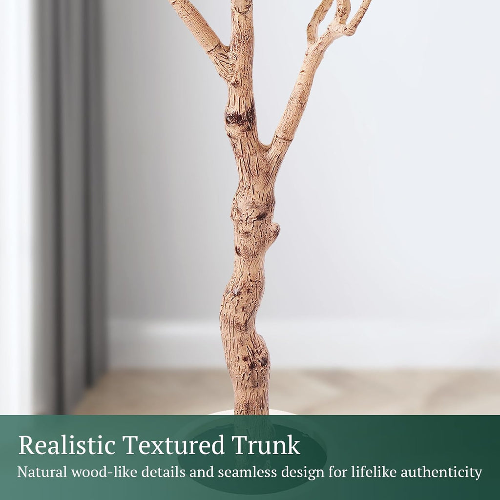 Large Olive Trees Artificial Indoor, Upgraded 7FT Faux Olive Tree with Natural Wood Trunk and Lifelike Fruits, White