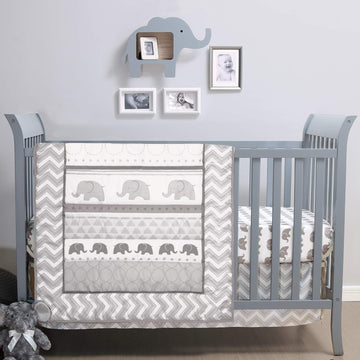 3 Piece Baby Crib Bedding Set for Boys & Girls - Newborn, Infant & Toddler Nursery Bed Set Decor with Fitted Crib