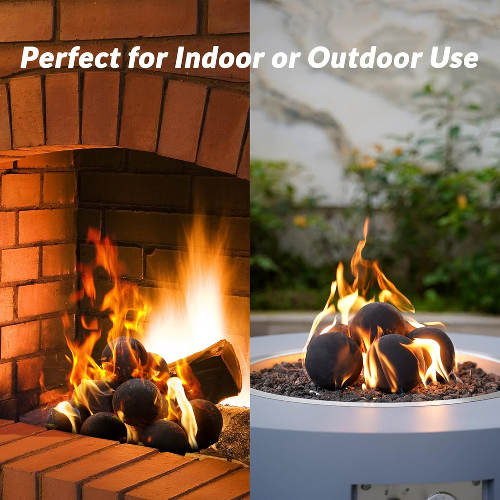 Ceramic Fire Pit Balls, Set of 15 Round Fire Stones Set
