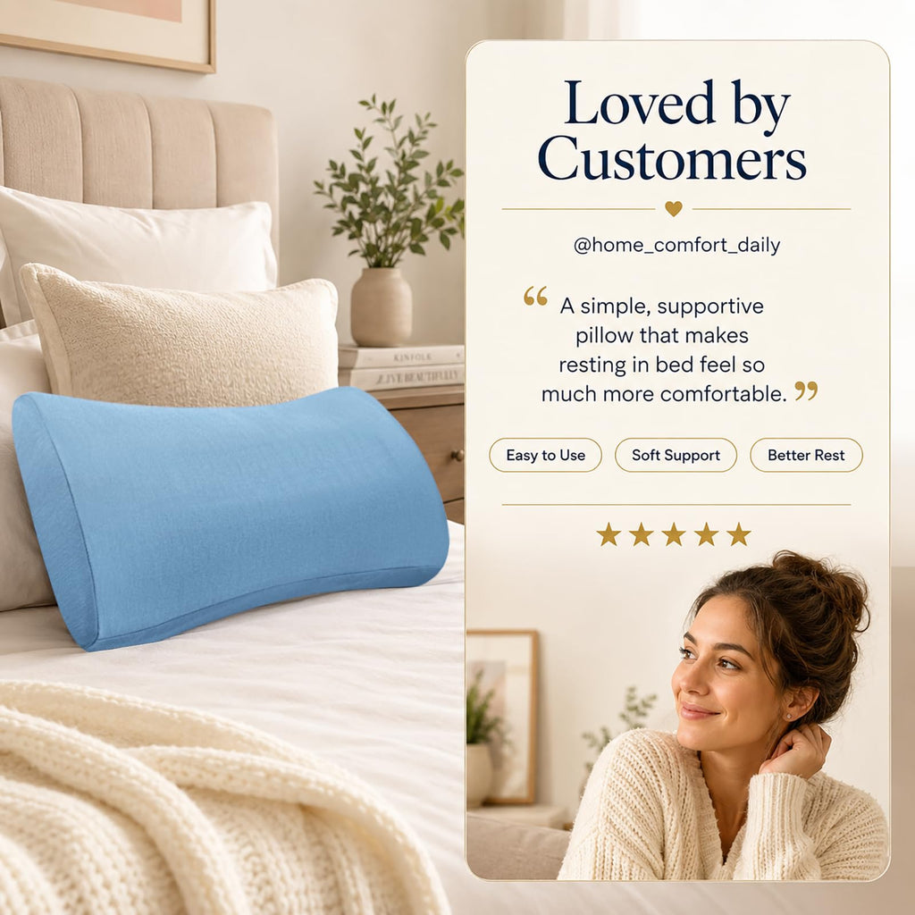 Lumbar Support Pillow for Bed Relief Back Pain: Lower Back Pillow for Sleeping - Memory Foam Waist Pillow - Cooling