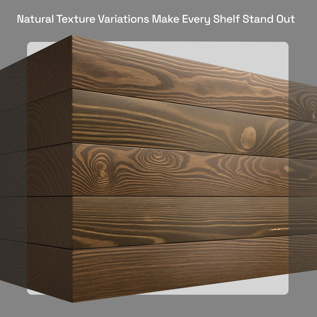Solid Wood Floating Shelves for Wall 20 Inch Walnut, Wooden Bathroom Shelf