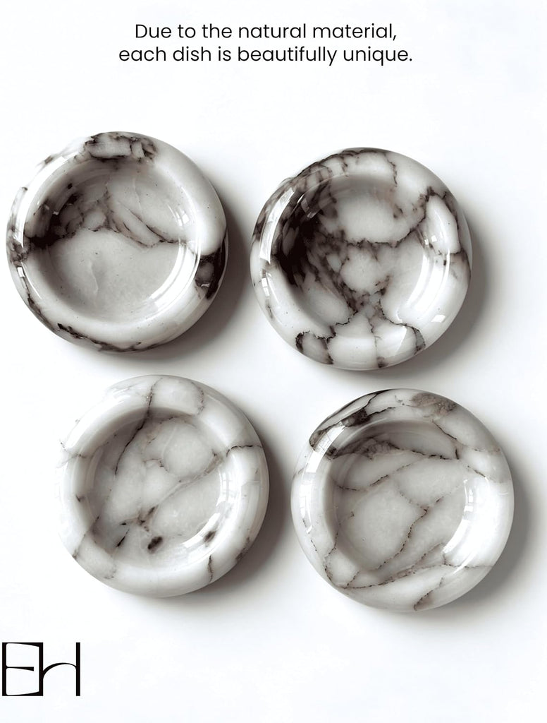 Marble Trinket Dish 4 INCH | Calacatta Viola Small Marble Jewelry Dish for Rings & Earring, Decorative Marble Tray