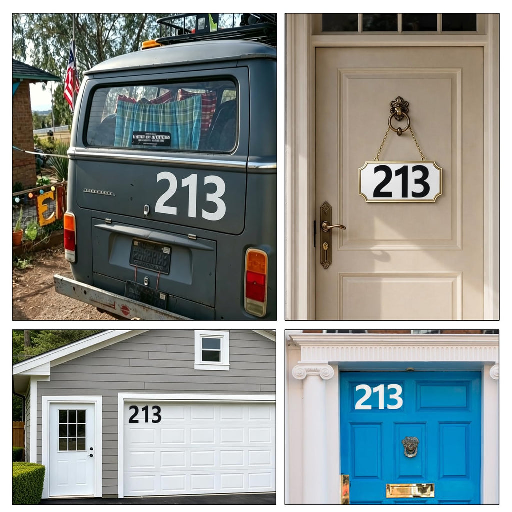 6 Inch Magnetic House Numbers, Black, 1 Set