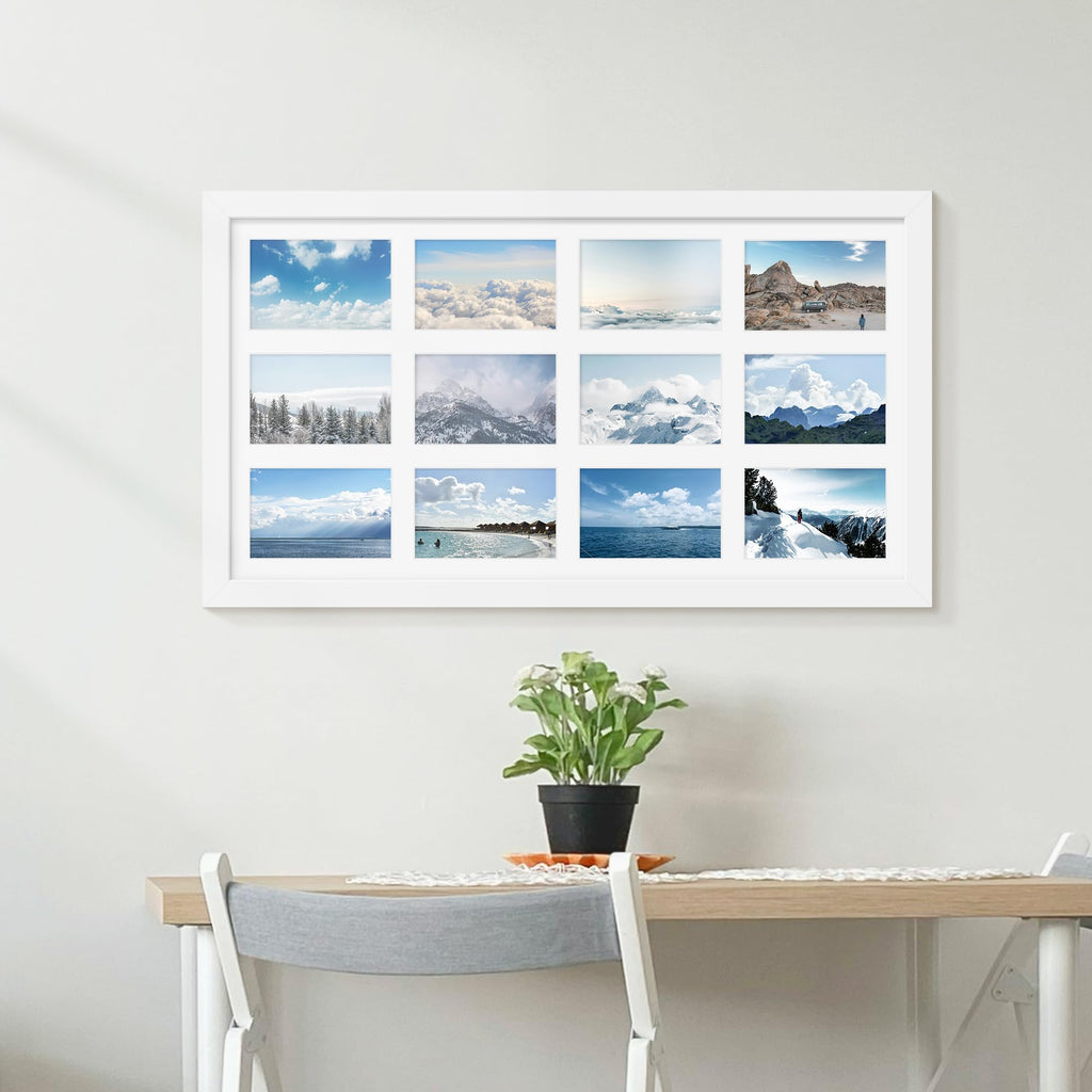 14x26 Collage Frame For 12 4x6 Photos White