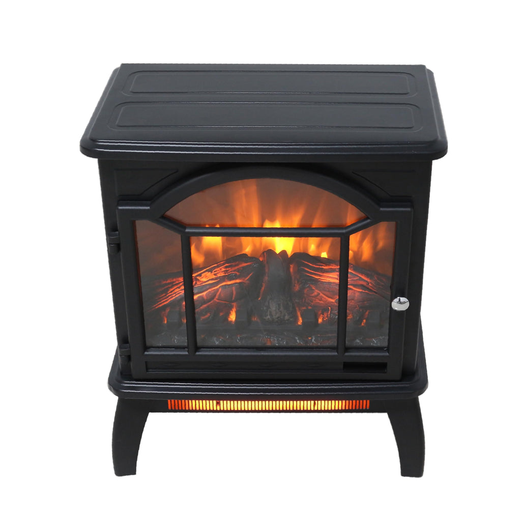 Freestanding Electric Fireplace Heater,Portable Infrared Fireplace Stove with 4 Types of 3D Realistic Flame