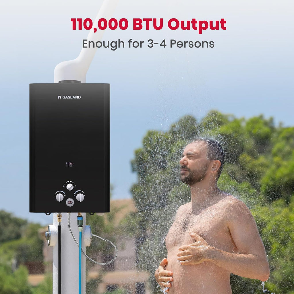 Outdoors 16L Propane Tankless Water Heater 4.22GPM, On Demand Propane Hot Water Heater for Off Grid