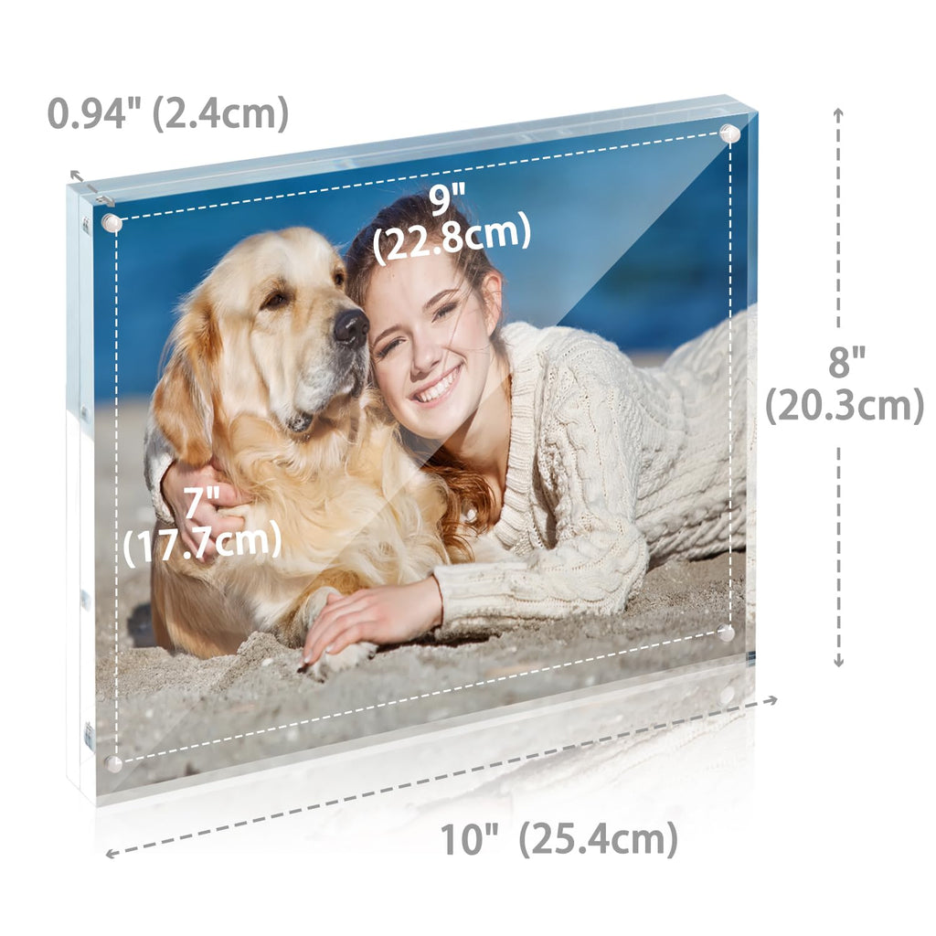 8x10 Acrylic Frame 1 Pack, 24MM Thicker Frameless Clear Picture Frames