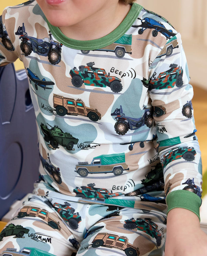 Bamboo Viscose Toddler Kids Pajamas Set, Long Sleeve Boys