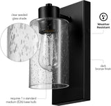 Electric 60000129 1-Light Outdoor Wall Sconce, Dark Bronze, Clear Seeded Glass A123-B0DH65H9VS