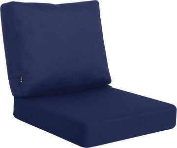 Deep Seat Patio Cushion Set, Blue, 22 x 22 inch | Waterproof Fadeness Cushion & Back for Outdoor Chair Couch