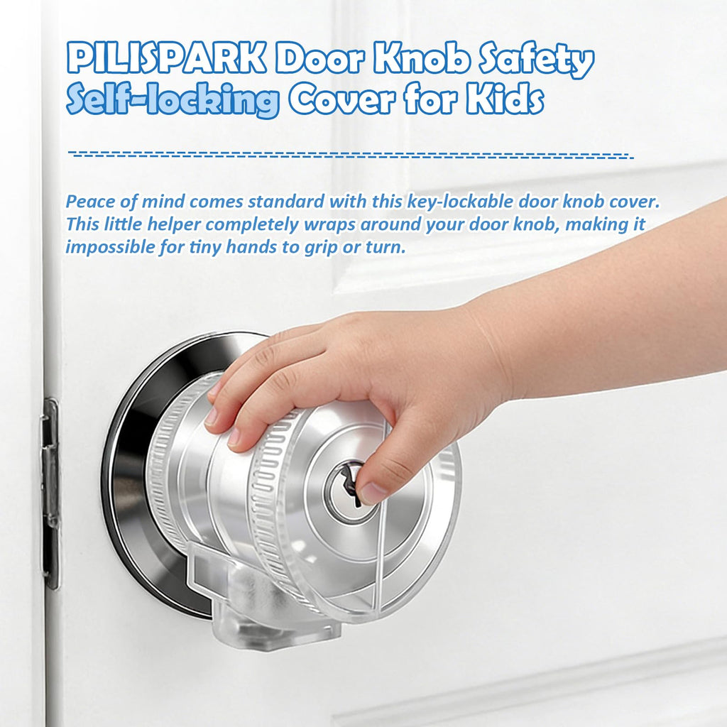 Door Knob Safety Self-locking Cover for Kids,Prevent Childproof Opening,Easy Install&Use,Child Safety Guards & Locks