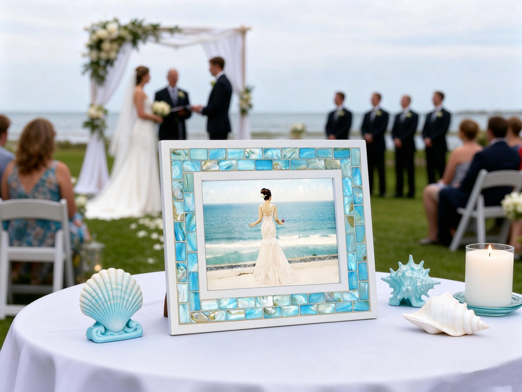 Blue Beach Picture Frame 5x7, Tabletop, 1pc