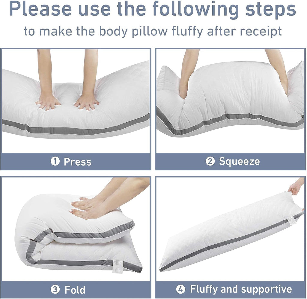 Body Pillow Insert 20 x 54 for Side Sleepers White Support | Soft polyester padding delivers full-body support for