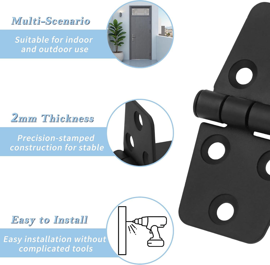 316 Stainless Steel Door Hinges,Matte Black Door Hinges,3 inch x 1.5 inches (76 x 38mm) Heavy Duty Hinges /Interior