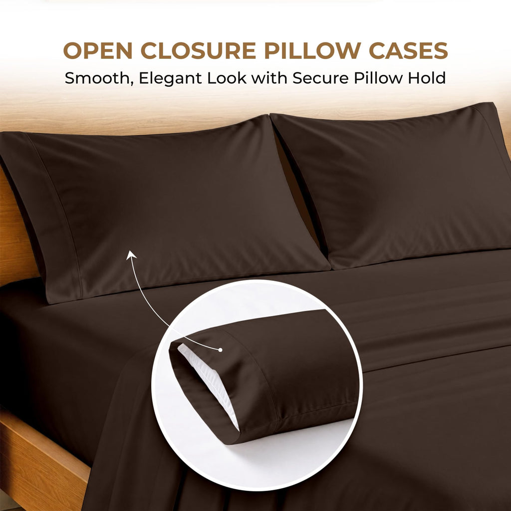 100% Egyptian Cotton Sheets Queen Size - 600 Thread Count Sheets Set, Soft, Cooling, 15" Deep Pocket, Luxury Hotel