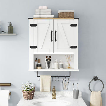Bathroom Wall Cabinet, Farmhouse Medicine Cabinet, White