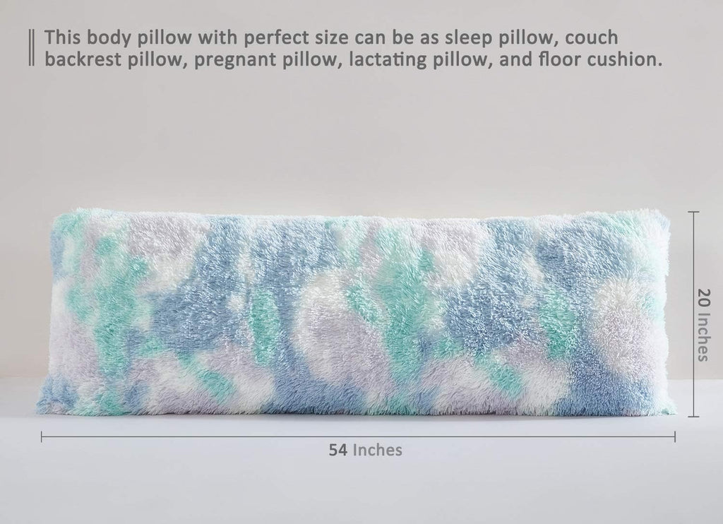 Cozy Plush Fur Body Pillow 20X54 Inches with Premium Filling, Ultra Soft Bed and Sofa Pillow, Vibrant Pastel Colors