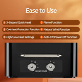 3-in-1 Portable Electric Fireplace Heater, 750/1500W Indoor Space Heater with Realistic 3D Flame and Fan Mode