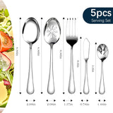 Silverware Set for 8, 45-Piece Stainless Steel Flatware Cutlery Fork and Spoon Set with Serving Utensils Set
