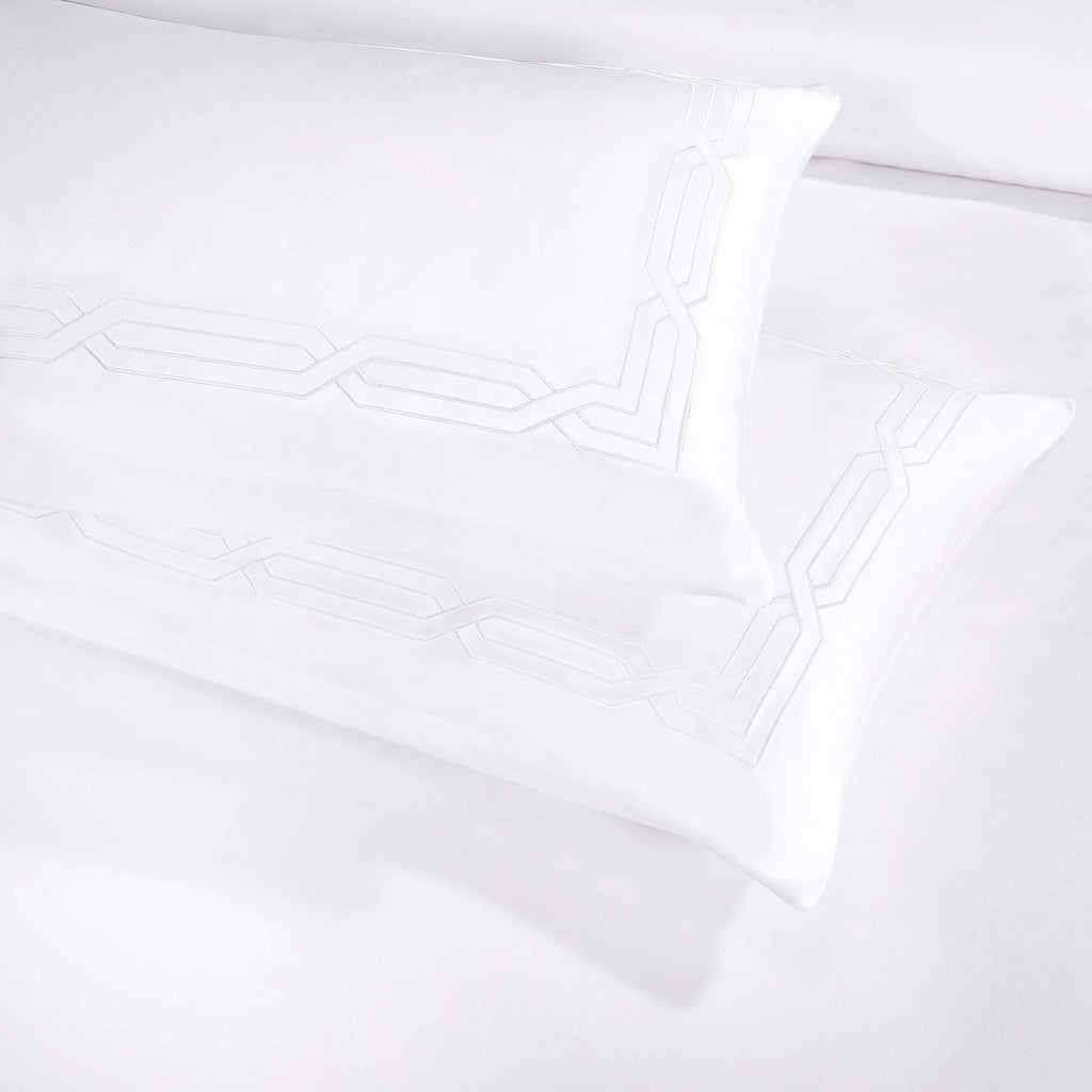 1200 Thread Count Egyptian Cotton Duvet Cover Set, Marrow Stitch Embroidery, Sateen Weave Cotton Bedding, Button