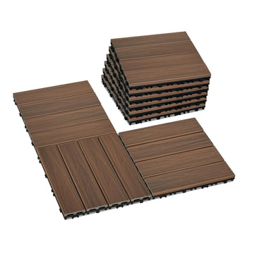9 Pack Deck Tiles, 12''X 12'' Interlocking Deck Tiles All Weather Patio Flooring Outdoor Waterproof for Balcony Porch