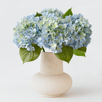 20" 4PCS Artificial Light Blue Large Faux Latex Real Touch Fake Hydrangeas Silk Bouquet with Leaves Stems for Family