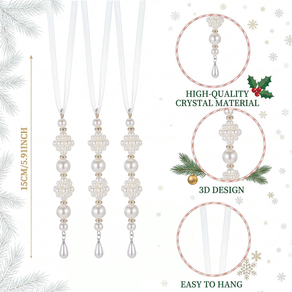 12 Pcs Christmas Pearls Decor Pearl Ornaments for Christmas Tree