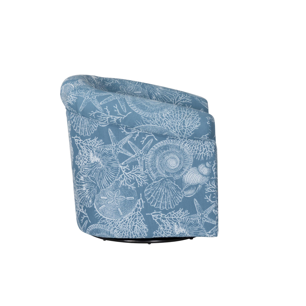 Felicity Blue & White Coastal Swivel Club Chair
