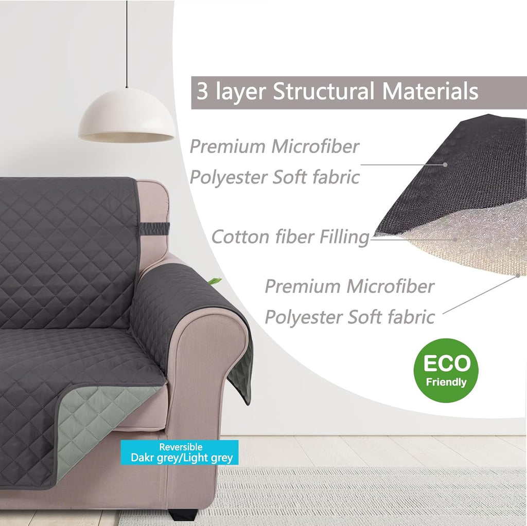 Reversible Sofa Cover or Dogs, Dark Grey/Light Grey