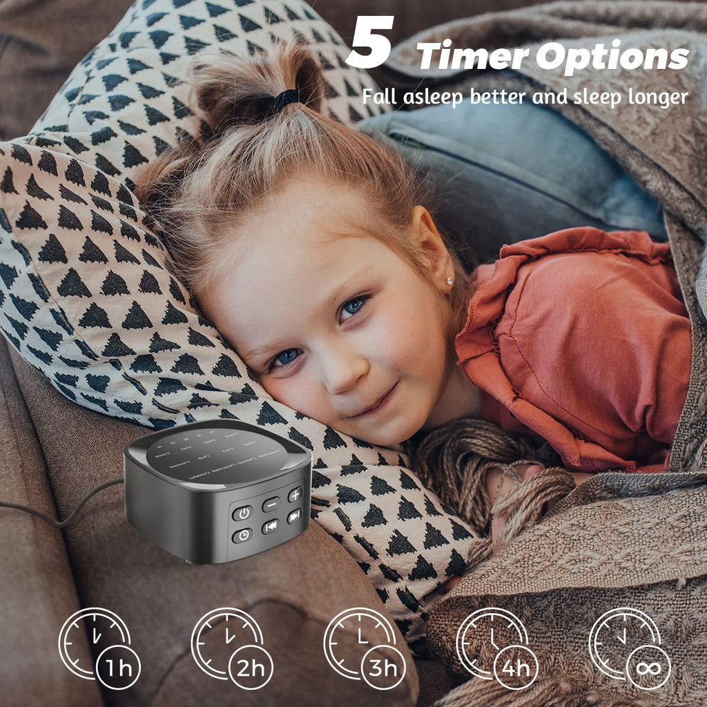 Sleep White Noise Sound Machines with 25 36 Volume Levels 5 Timers Visible Sound Catalog Portable Size Memory