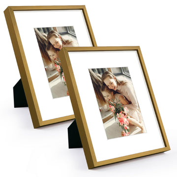 8x10 Bronze Aluminum Frame, For 5x7 Photo, With Mat