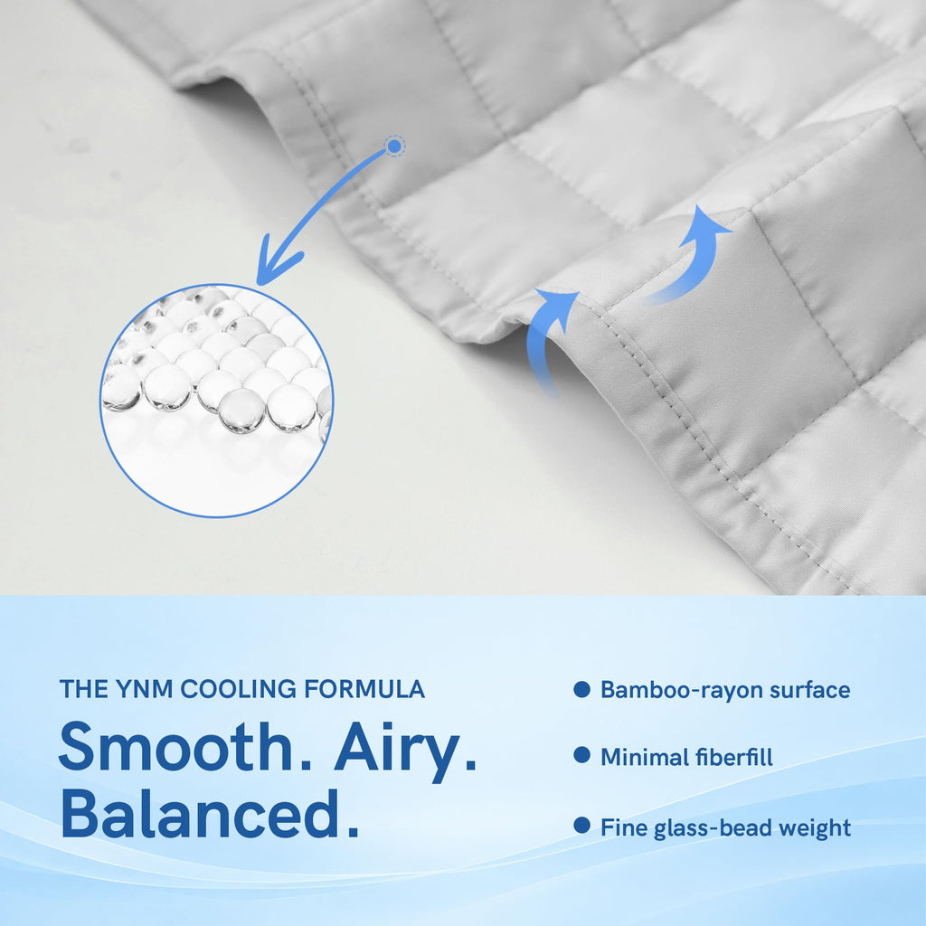 Exclusive Cooling Weighted Blanket with Bamboo Viscose, Smallest Compartments with Glass Beads, Bed Blanket for One
