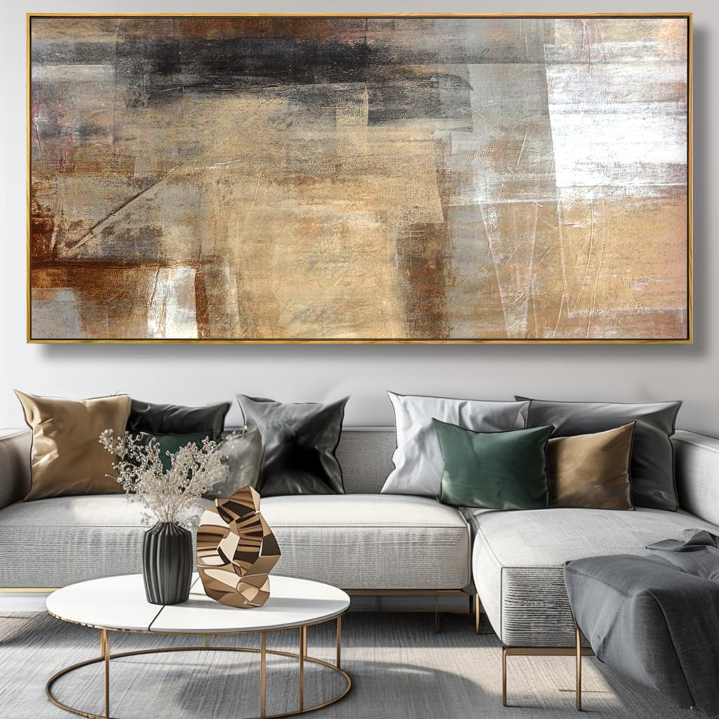 Wall Art Abstract Wall Decor Yellow Black Ink Canvas Painting Modern Artwork Bedroom Dining Room Home Office Decor