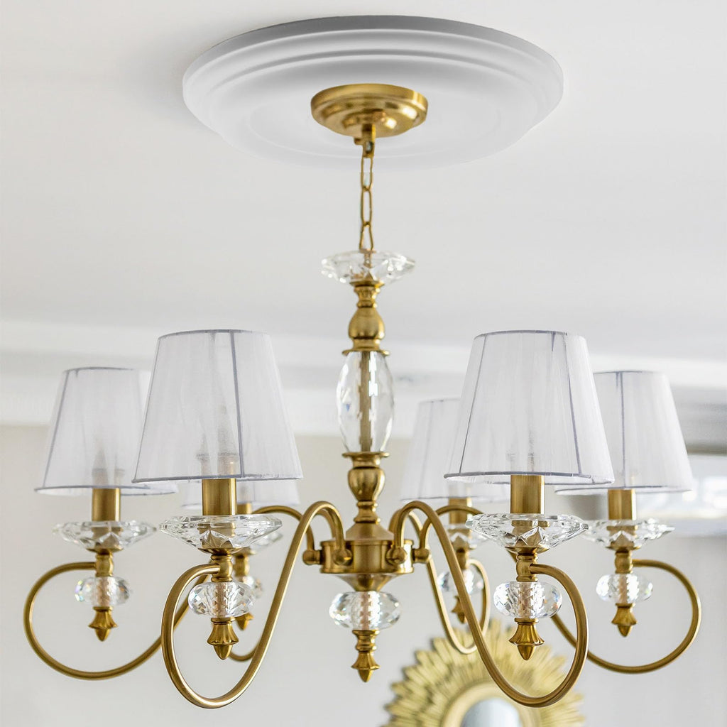 White Decorative Round Ceiling Medallion 1PCS, 12" OD