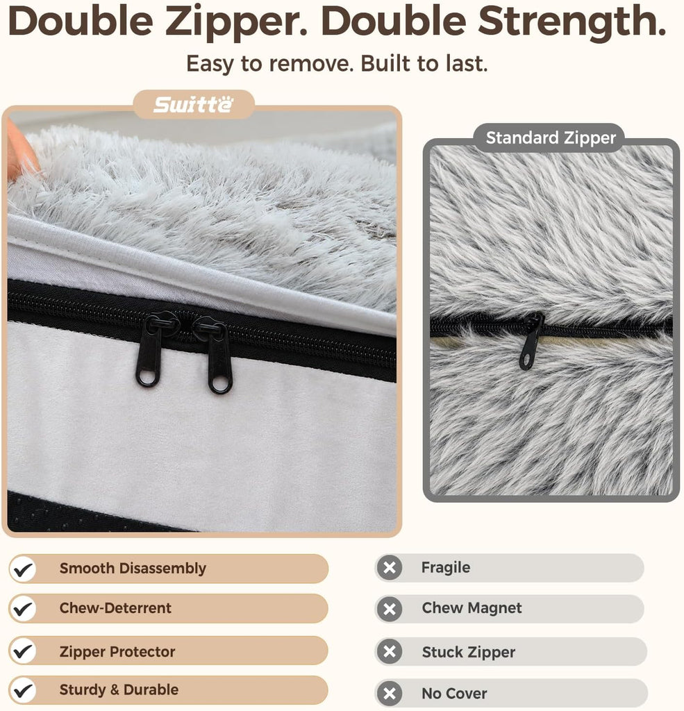 Human Dog Bed for Adult, Large Pet Dog Bed, Light Grey