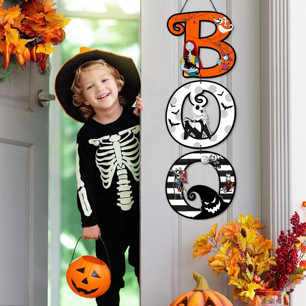 Halloween Nightmare Christmas Decorations Wooden Hanging Door Sign