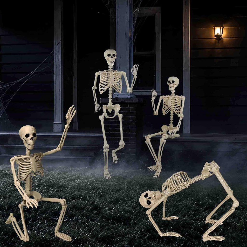 24"Halloween Skeleton - 2 ft Life Size Human Skeleton with Full Body Posable Joints Plastic Skeleton - Set of 2