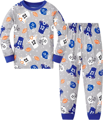 Boys 100% Cotton Pajamas for Kids 2 Piece Long Sleeve PJs Space Sleepwear for Toddler
