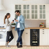 18 Bottle Wine Fridge, Freestanding Compressor Wine Cooler Refrigerator