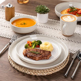 Ceramic Dinnerware Sets, Handpainted Plates and Bowls Set with Rustic Terracotta Underside