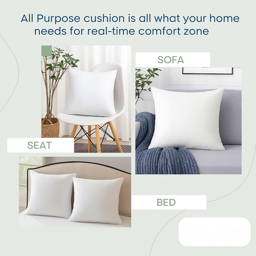 18x18 Pillow Inserts, Square, Shape Retention - White - Set of 2