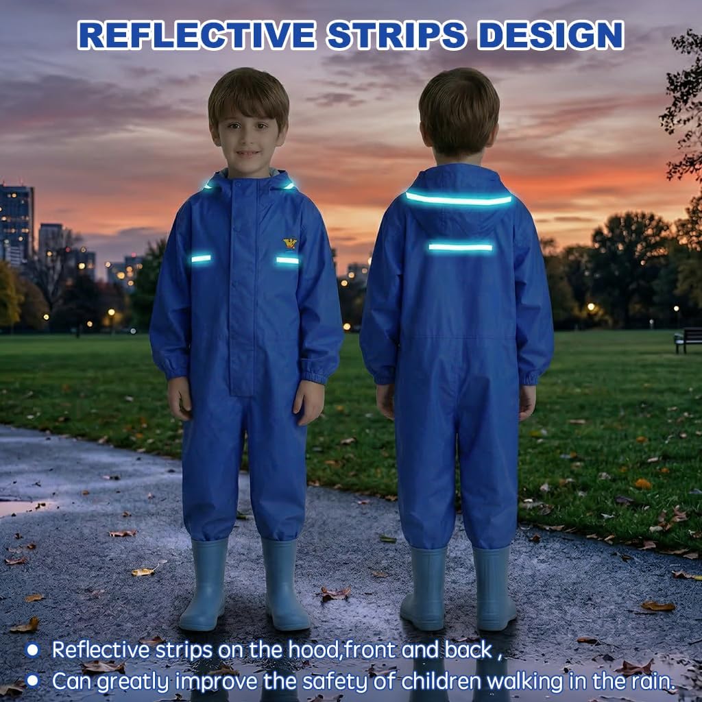 Toddler Rain Suit Waterproof Coverall One Piece Rain Suits Kids